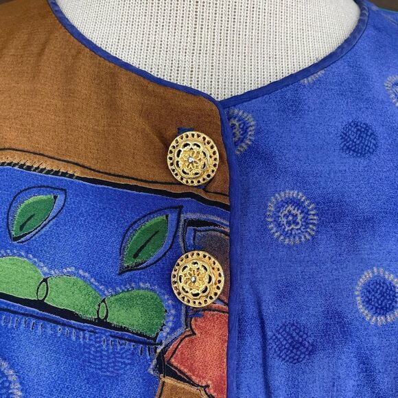 Vintage A.K.F. Short Sleeve Button Down Top Size M EUC - Picture 3 of 8